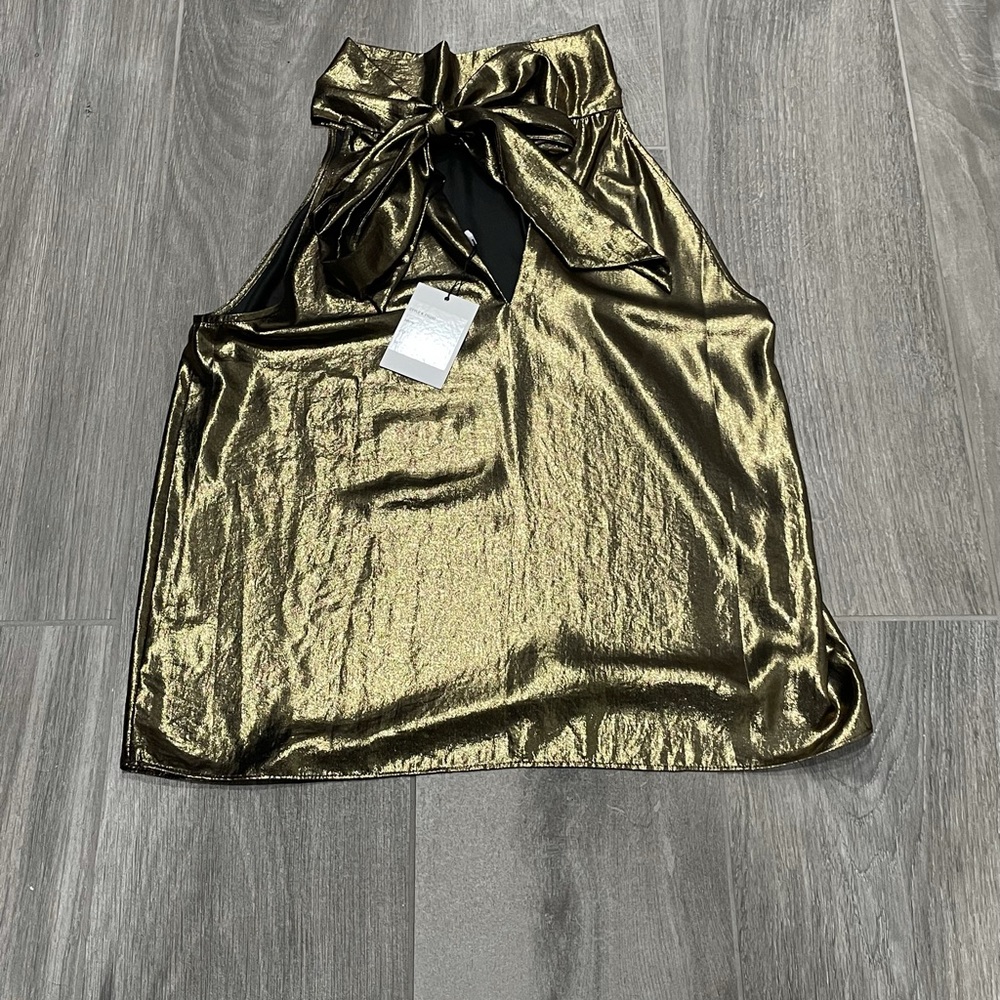 NWT Generation Love Gemma gold metallic top - XS
